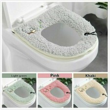 Toilet Seat Cover Zipper Warm Bathroom Fleece Closestool Lid Cover Thicken