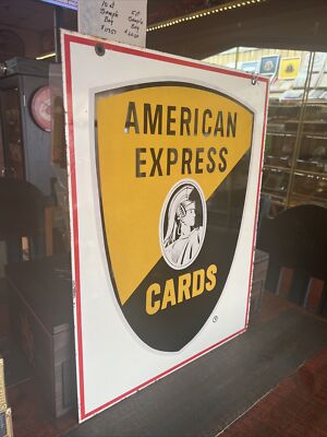 RARE American Express Cards Shield Shape Sign 20.625” H x 16” W