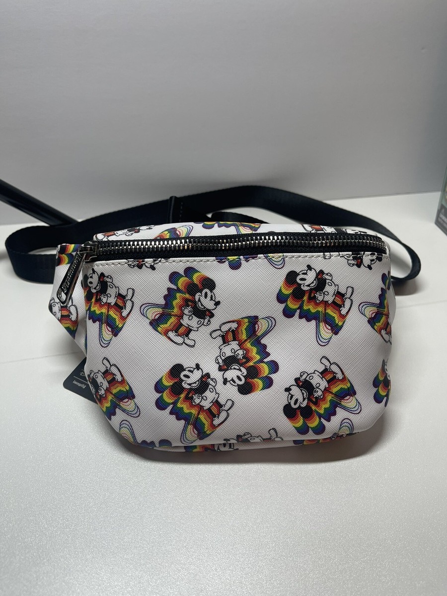 Disney Loungefly White Rainbow Mickey Mouse Backpack & Fanny Loungefly Disney Baby Mickey Mouse And Friends Mini Backpack  main image 4