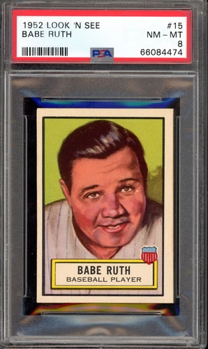 1952 Topps Look n See #15 Babe Ruth PSA 8 New York Yankees HOF Baseball Card