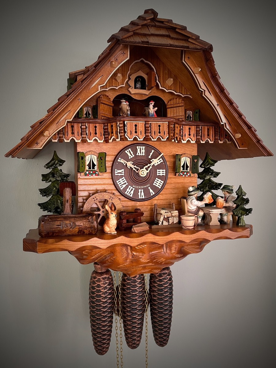 cuckoo clock black forest 8 day original germany music beer