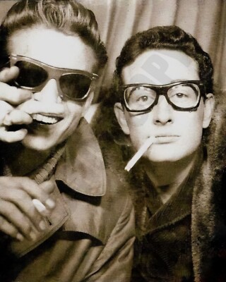 1959 Waylon Jennings Buddy Holly In Photo Booth Rock n Roll Music 8x10 Photo