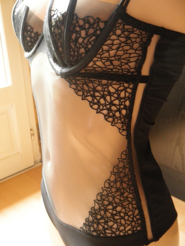 Body La Perla Tanga - Taille 90B - Modèle Circles En Tulle Et Dentelle - Neuf Avec étiquettes