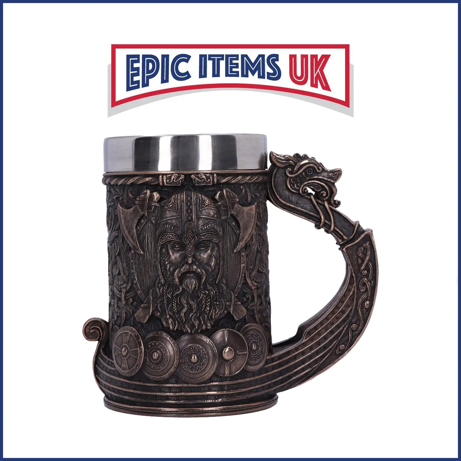 Nemesis Now Bronze Drakkar Dragon Boat Viking Tankard 15cm - IN STOCK