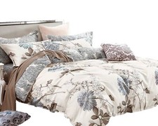 Swanson Beddings Daisy Silhouette Reversible Floral Print 3-Piece 100 Cotton...