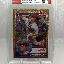 2018 Topps Silver Pack Jack Flaherty RC ‘83 Gold Refractor  /50 HGA 9.5 Gem Mt