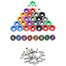 10pcs M6 Car Engine Bumper Fender Washer License Plate Bolt Screws Kit Chrome
