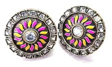 Multi Coloured Silver Studs fashion jewelry enamel brass studs 