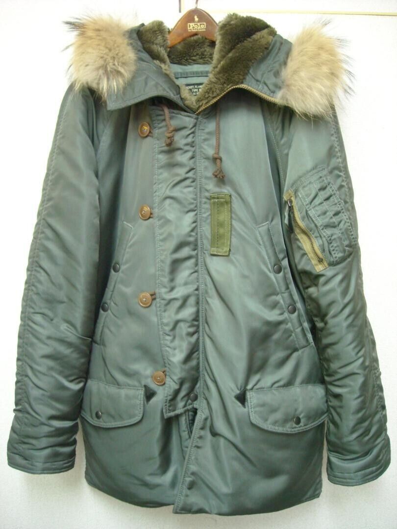 AVIREX VINTAGE Men's N-3B Size XL Color Green free shipping AVIREX VINTAGE Men's N-3B Size XL Color Green free shipping