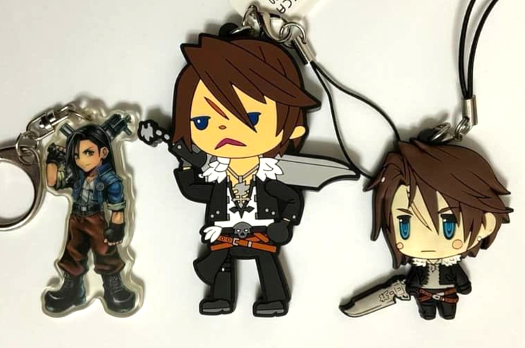 Final Fantasy Trading Rubber Strap Keychain x3 Squall Leonhart