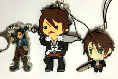 Final Fantasy Trading Rubber Strap Keychain x3 Squall Leonhart