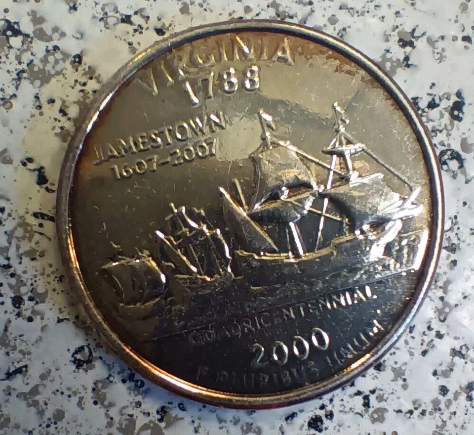 Rare Virginia P (Silver Plated Composition Error?) US 25c Quarter (Magnetic) - Image 2 of 4