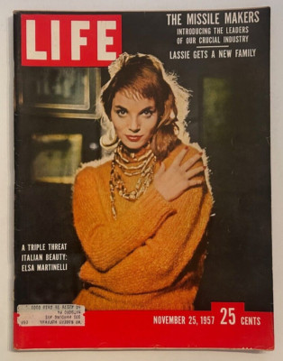 Vintage November 25, 1957 LIFE Magazine - Elsa Martinelli Italian Beauty