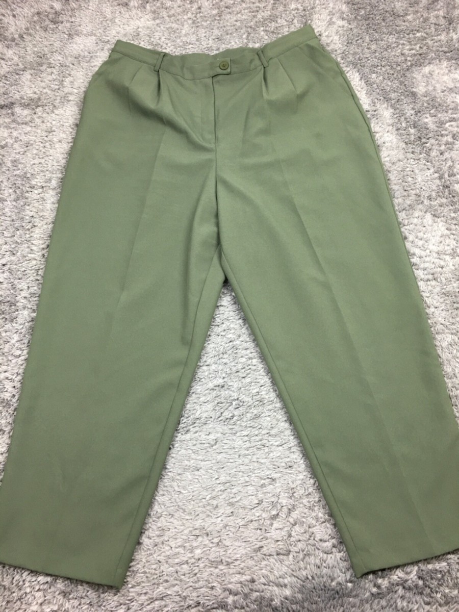Fashion Bug Straight Leg Dress Pants Woman Size 22W Green Polyester Fashion Bug Straight Leg Dress Pants Woman Size 22W Green Polyester