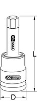 "Ks Tools 3/4\" Kraft-Bit-Stecknuss Innensechskant Lang, 24Mm (450.0464)"