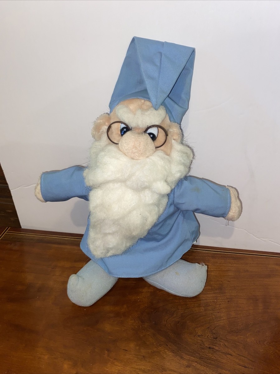 Vtg Disney Wizard Mr Merlin Plush Sears Big Beard Sword In