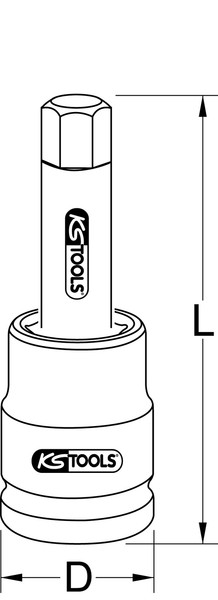 "Ks Tools 1\" Kraft-Bit-Stecknuss Innensechskant, Lang, 36 Mm (450.0498)"-image