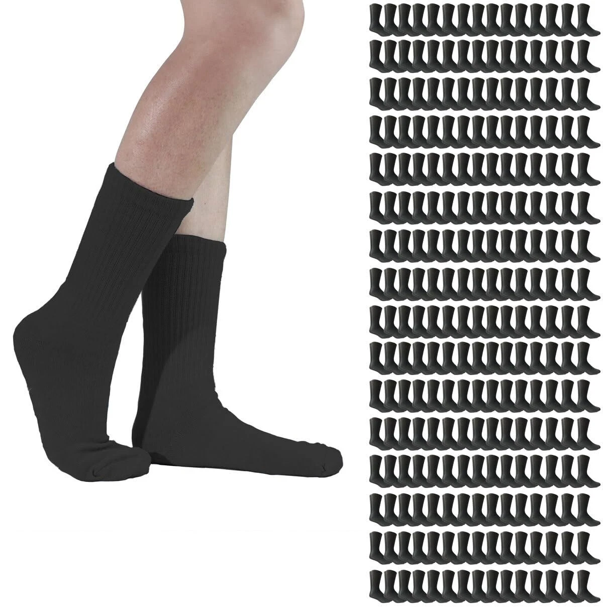 SOCKS’NBULK 240 Pairs Of Bulk Wholesale Crew Socks for Kids, Cotton Basic Wear
