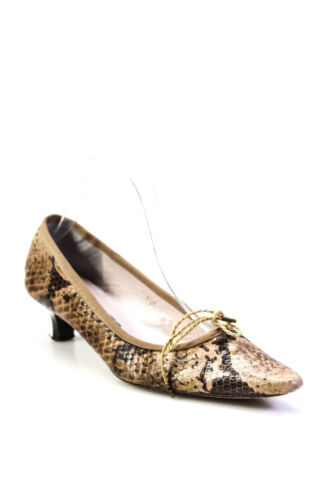 Paul Mayer Attitudes Womens Snakeskin Printed Low Heels Pumps Brown Size 8.5 - 第 1/5 張圖片