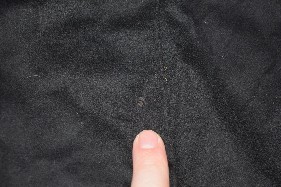 Poncho vintage feminino capa de lã azul marinho gancho e colarinho de olhos xale manto anos 60 - Imagem 4 de 4