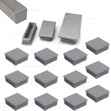 Square Plastic Grey Blanking End Caps Tube Pipe Inserts Plug Bung Box Section