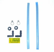 2 HYDROPONIC SIGHT LEVEL TUBE DRAIN KIT FOR HYDRO SYSTEM RESERVOIR OR BUCKET    