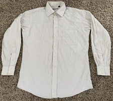 Burberry London USA Made White Plaid Large Button Up Shirt