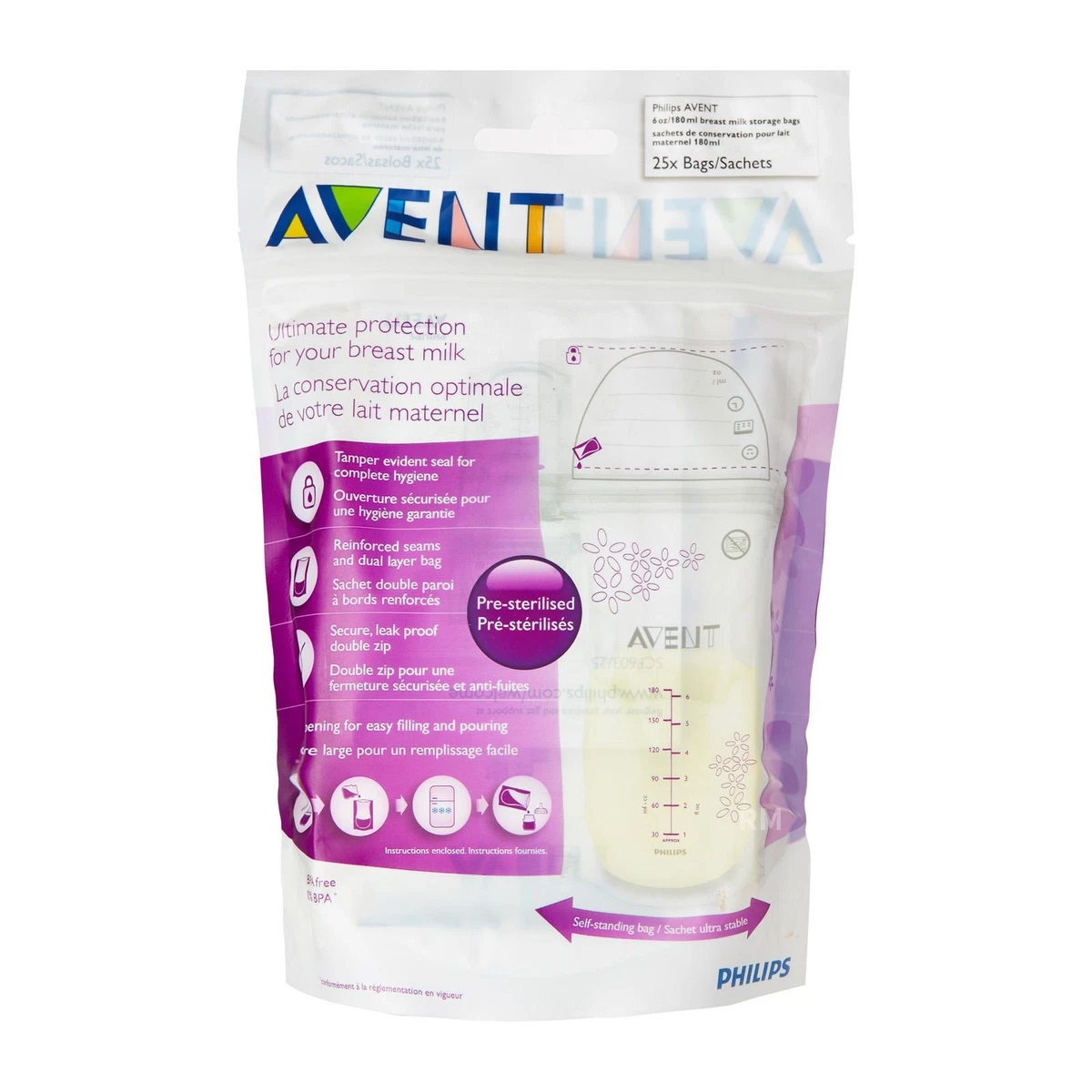 Avent sachets de conservation lait maternel x25