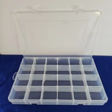 24 Compartment Adjustable Fishing Lure Tackle Box Jewelry Storage Organizer