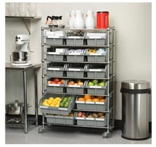 Seville Classics Heavy Duty NSF Bin Rack Solid Steel Wire Shelving Storage Unit,