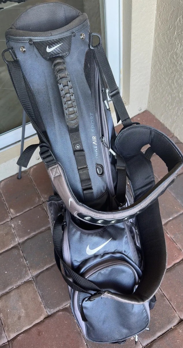 ◆ NIKE  スタンドバッグ　used ◆ Nike Black Stand Golf Bag Used Sun Fading Some stranding On