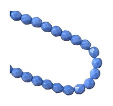 100 Opaque Med Blue Preciosa Czech Fire Polished Glass 6mm Faceted Round Beads