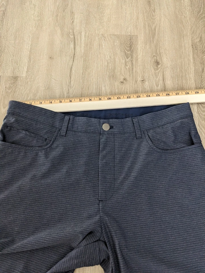 Pantalones de vestir Hickey Freeman para hombre 36x32 azul chino pierna recta elásticos informales Foto 3 de 4