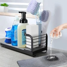 SINK CADDY ORGANIZER WITH FASTDRYING DIATOMITE BOARD RUSTPROOF NONSLIP SPONGE&BR