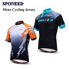 SPONEED Maglia Ciclismo Uomo Bici Shirt Pro Ciclismo Abbigliamento Sportivo Equitazione Top
