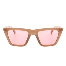 Women's Tan Square Cat Eye Sunglasses