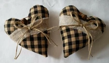 Primitive Bowl Filler Heart Ornies Tier Tray Decor Farmhouse  Fabric 2 pc set