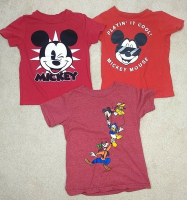 Disney Mickey Mouse T Shirts Red 4t Kids Lot Of 3 Short Sleeve Store Uniqlo Ebay