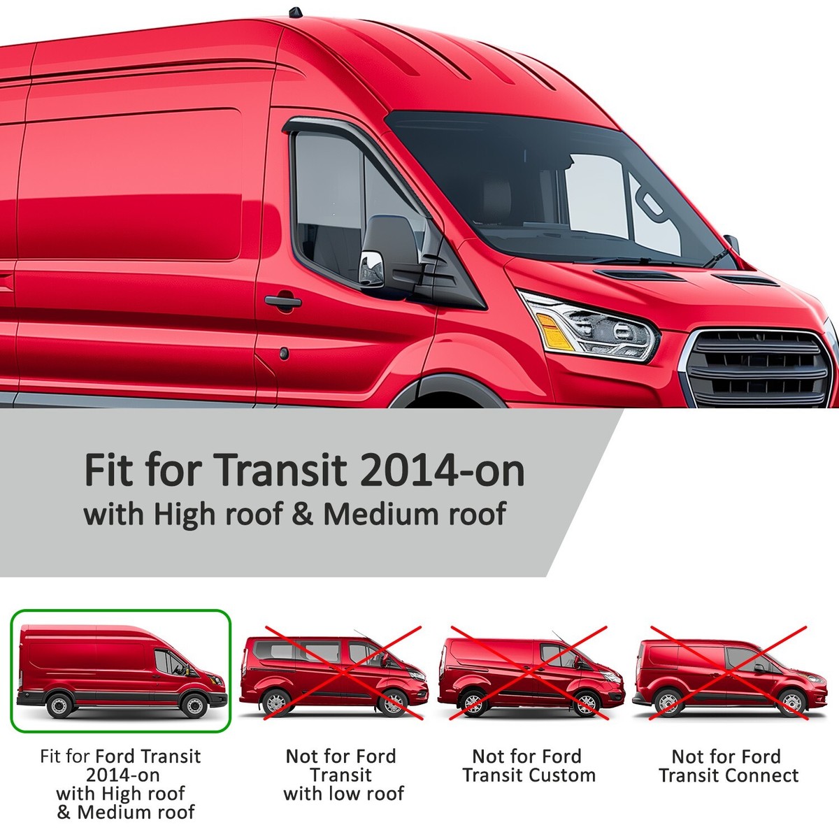 1 Pair Side Window Wind Deflectors for TRANSIT MK8 2014-Up Exterior Mount Window Vent Visors Rain Guards Rain Shield GTWS - 34 1 Pair Side Window Wind Deflectors for TRANSIT MK8 2014-Up Exterior Mount Window Vent Visors Rain Guards Rain Shield GTWS - 34