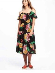 old navy green floral dress