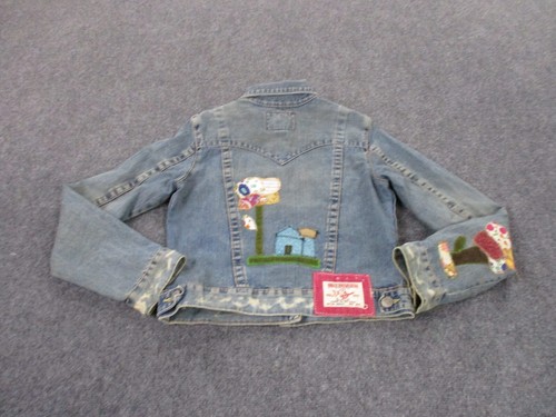 True Religion Jacket Adult L Ashbury Patch Mushroom Vintage Y2K Distressed Women - Picture 8 of 14