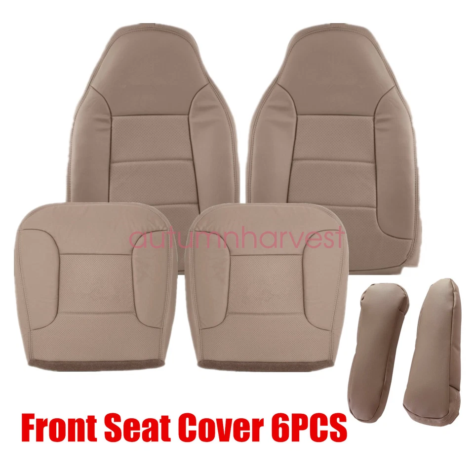 For 1996 Ford Bronco Eddie Bauer Driver+Passenger Seat Cover & Armrest Cover Tan - Image 4 of 4
