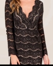 Francescas Black Lace V Neck Mini Dress - NWT