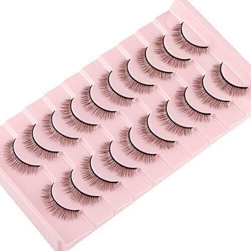 8mm Short Lashes Natural Look Wispy Mink Eyelashes 3d Fluffy False Eye Lashe ...