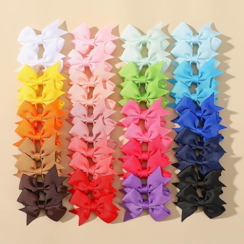 40PCS 2 Inch Baby Hair Bows Clips for Girls Grosgrain Ribbon Fully Lined Infant - Picture 4 of 8
