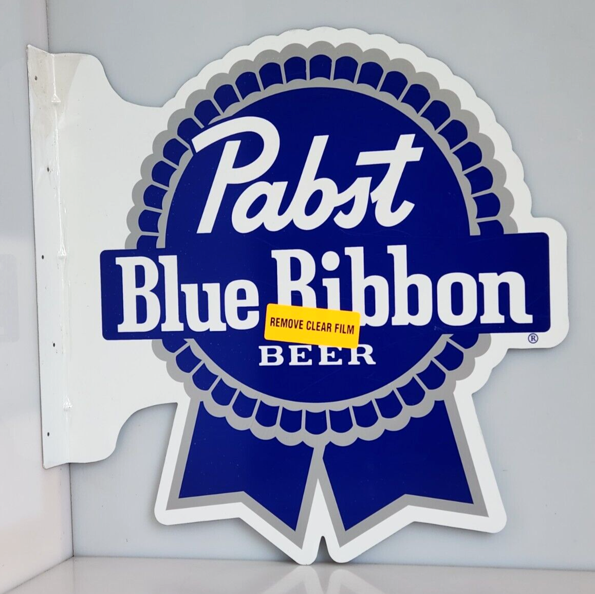 Pabst Blue Ribbon Beer PBR Pub Sign Metal Side Mount Projecting