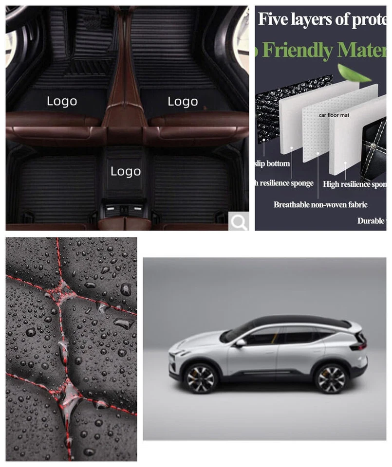 Alfombrillas impermeables de lujo para coche hechas a mano de cuero para LEXUS RC350 2015~2018 Foto 4 de 4