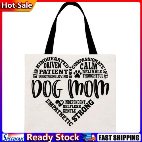 Dog mom subway art heart Printed Linen Bag Hot - Picture 1 of 5