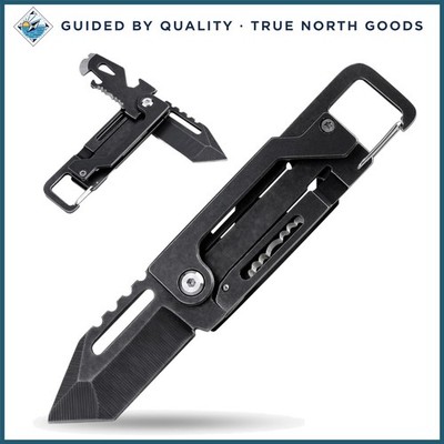 Compact Stainless Steel Keychain Knife with Carabiner Clip for Everyday Carry