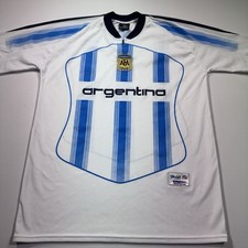 DRAKO Argentina Football/Soccer Home Jersey, Vintage, Retro, 2000-2001 Era, LG